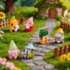 Mini 6Pcs Gnome Figurines Resin Crafts Micro Landscape Ornaments Car Desktop Lawn Decor Elf Bonsai DIY Christmas Decorations