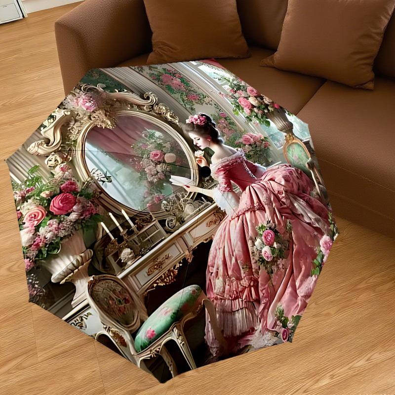 1 Stück Blumenmuster Schirm - 8 Speichen verstärkt, Automatisches Öffnen, Leicht & Langlebig, Niedliches Modeaccessoire für Draußen, Strand oder Freizeit, Strand U