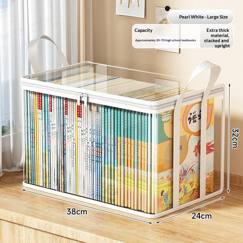 

Clear PVC Storage Box with Flip Top Lid Large Viewing Window Space Saver Organizer for Toys and Collectibles M білий
