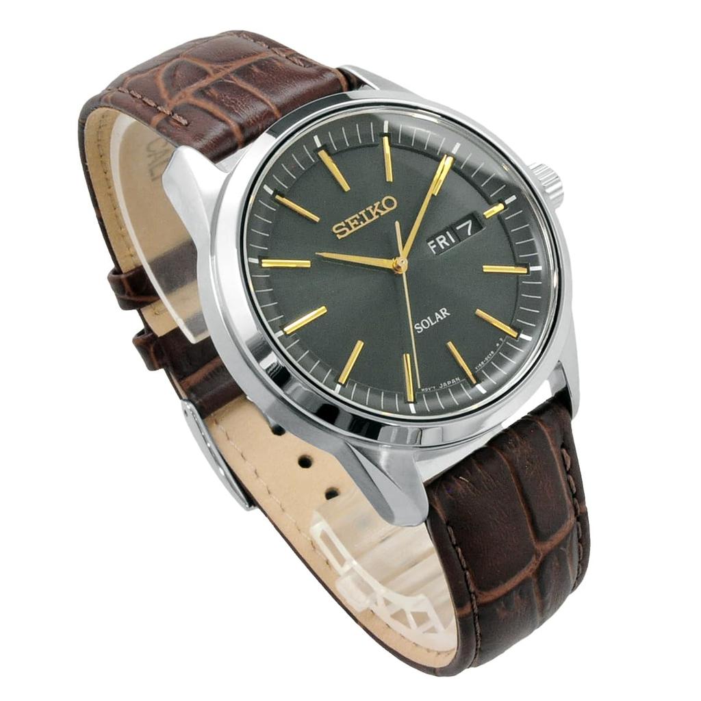 SEIKO Solar Quartz Watch SNE529 Sapphire Glass Brown Leather Band Overseas Model [Seiko] Men's [Item]