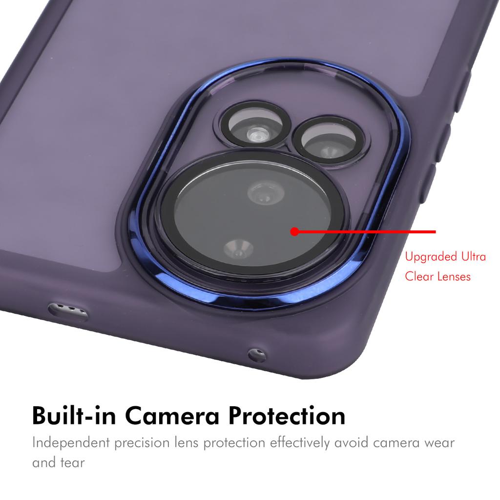 For Huawei nova 12 5G Case Matte TPU Phone Cover with Lens Film+9H Glass Protector
