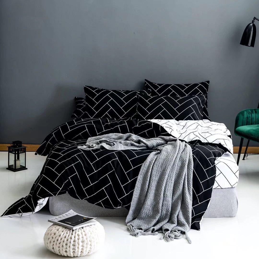 

Наволочка с клетчатым принтом, пододеяльник, доступен набор из двух или трех предметов EU Single 135*200