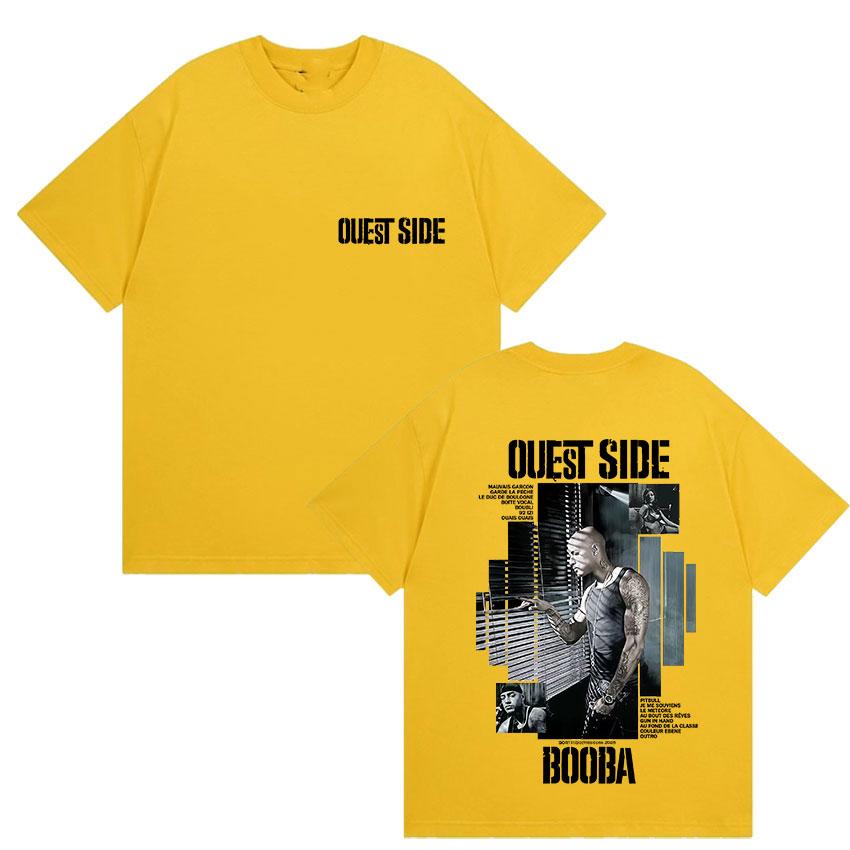 Rapper BOOBA OUEST SIDE Tour 2025 Graphic T Shirt Mens Hip Hop Retro Style Short Sleeve Tshirts 100 Cotton Tshirt Streetwear