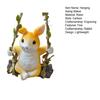 Yousheng Hanging Swing Statue Resin Craft Rabbit Ornament with Imitation Rattan Rope Tree Stump Base Small Portable Home Garden Decoration