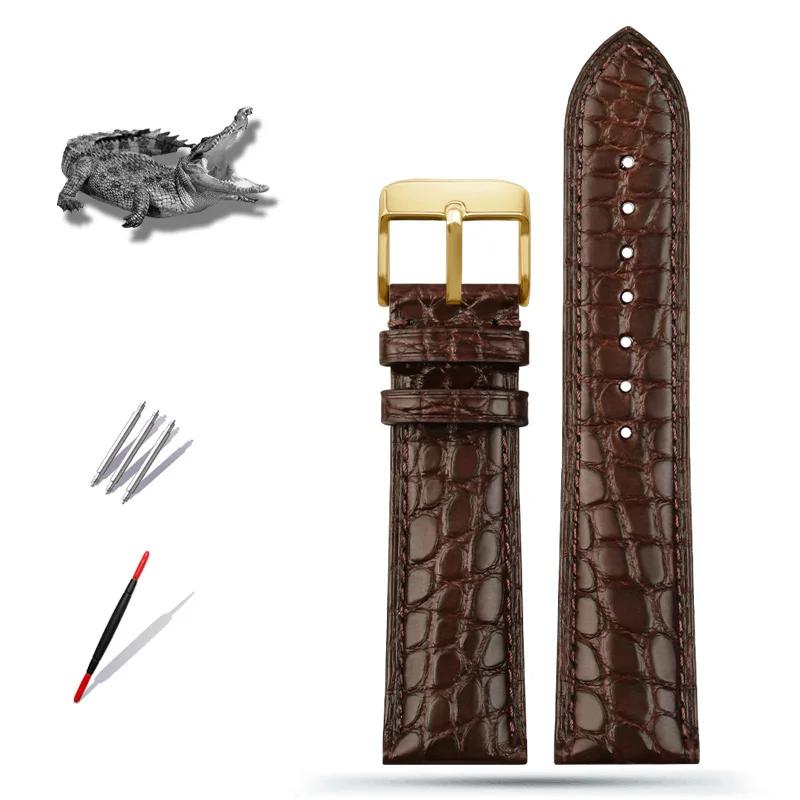 13-22mm High-end crocodile strap quick-release Cowhide base watchband ultra-thin soft unisex for Longines Rossini Cartier Omega