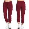 Women's Pants Cargo Casual Elastic Waist String Side Pocket Pants Women's Pants