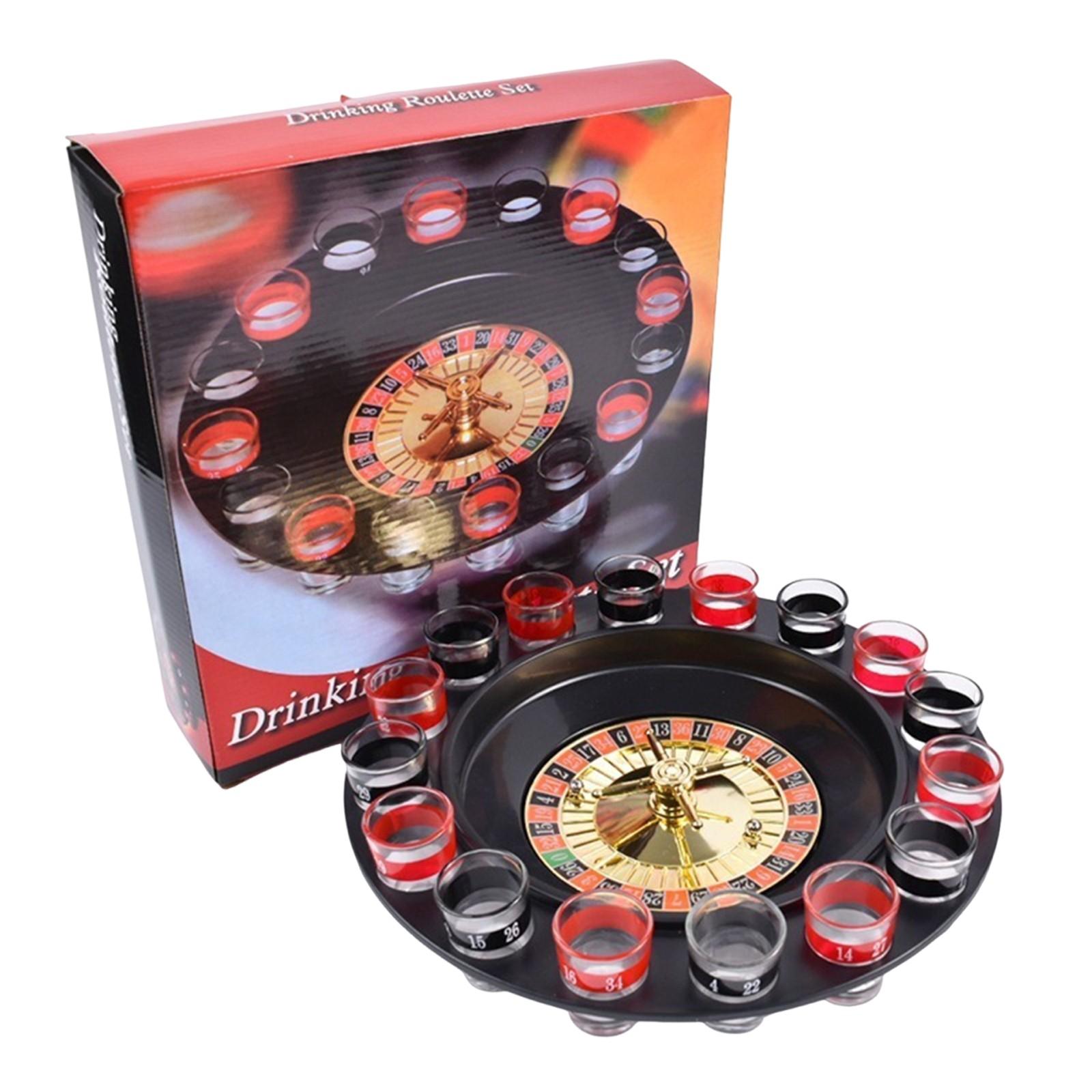 

Игра в рулетку с рюмками для шотов - в стиле казино - в комплекте 16 рюмок One Size