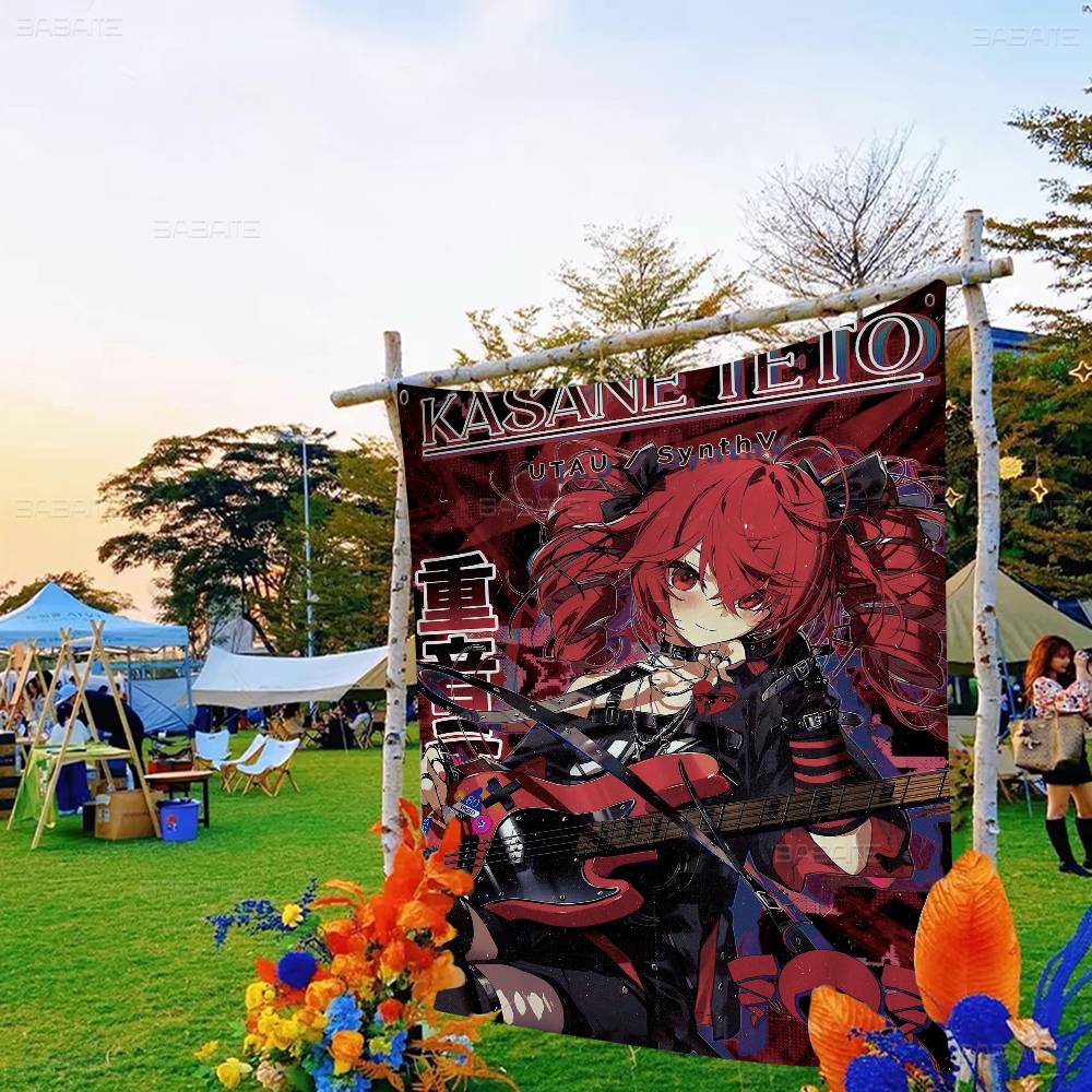 Popular Virtual Singer Kasane Teto Anime Large Size Shop Art Promotion Advertising Booth Flag Hanging Banners