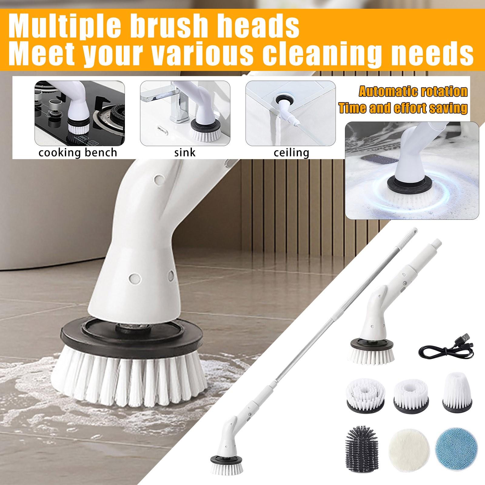 

Беспроводная многофункциональная электрическая щетка для чистки с длинной ручкой, автоматическая выдвижная щетка для чистки шва пола в ванной и туалете