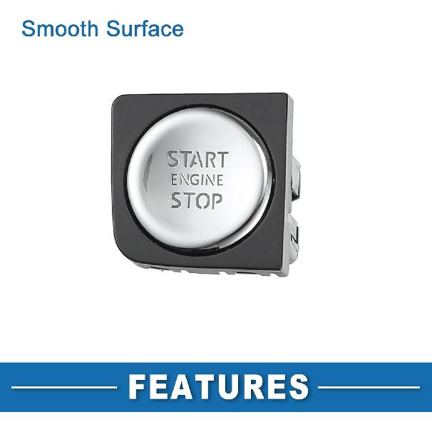 Push Button Starter Switch No.16D959839 Engine Start Stop Switch Button for Volkswagen Jetta 2011-2018 Silver Tone Black