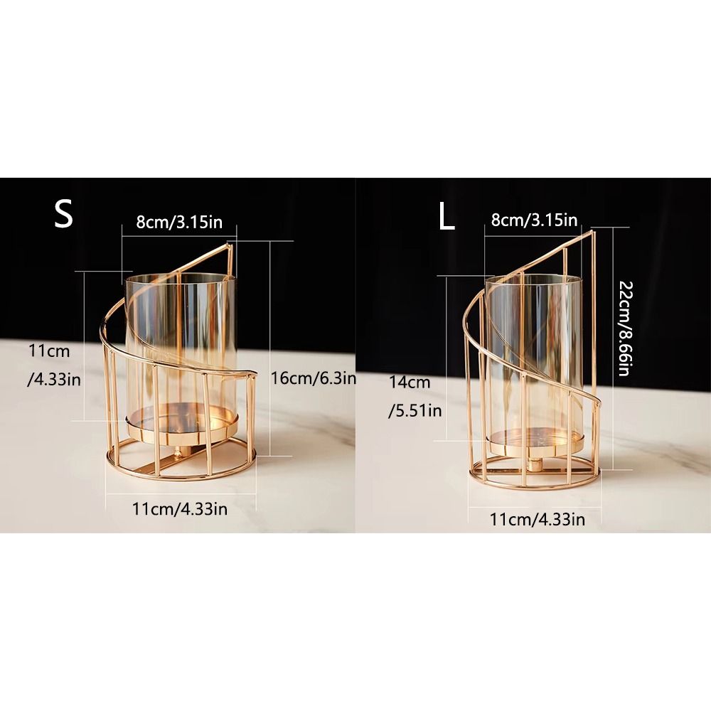 Goldener/Schwarzer Metallglas-Kerzenhalter Rutschfeste Ornamente Nordischer Kerzenständer Flacher Boden Mehrzweck
