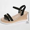 Fashion Summer Buckle Metal Bars Wedge Sandals for Women Open Toes Roman Sandalias Platform Suede Shoes Woman Slides