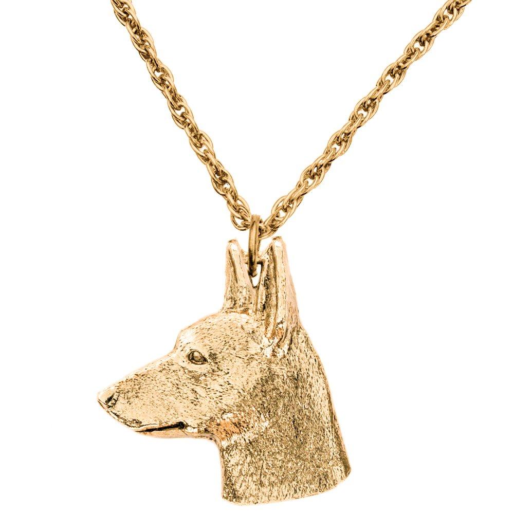 Miniature Pinscher (Head) - Made in England - Art Dog Pendant Necklace Collection