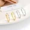 Women's 925 Sterling Silver U-Shaped Earrings with Inlaid Zircon Korean Minimalist Light Luxury 18K Gold Plated Fashion Jewelry