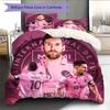 Set Copripiumino Trapuntato con Motivo Lionel Messi Decorazione per la Casa Regalo (1 * copripiumino + 2 * federe senza imbottitura)