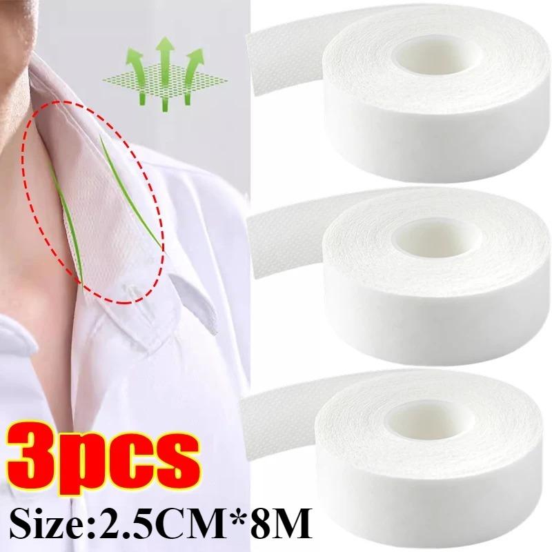 3m/5m/8m Hat Shirt Collar Anti-dirty Grime Protector Fixing Sticker Rolled Sweat-absorbent Tape Self-adhesive Disposable Tape
