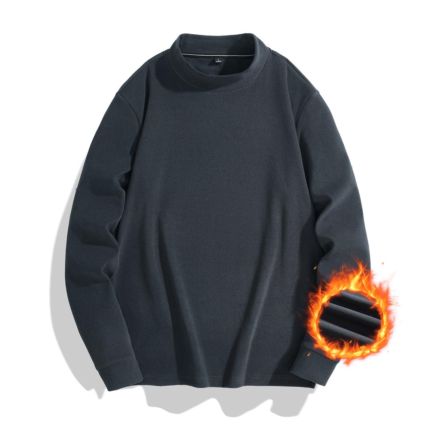 

Мужское теплое худи из немецкого бархата в двойную полоску с полувысоким воротом и толстой бархатной основой для зимы XL темно-синий