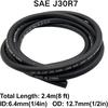 1/4" ID Fuel Hose Line Braided NBR Rubber Tubing 8 Feet For Automotives Generator Lawn Mower With 10 Clamps (6.4Mm ID)