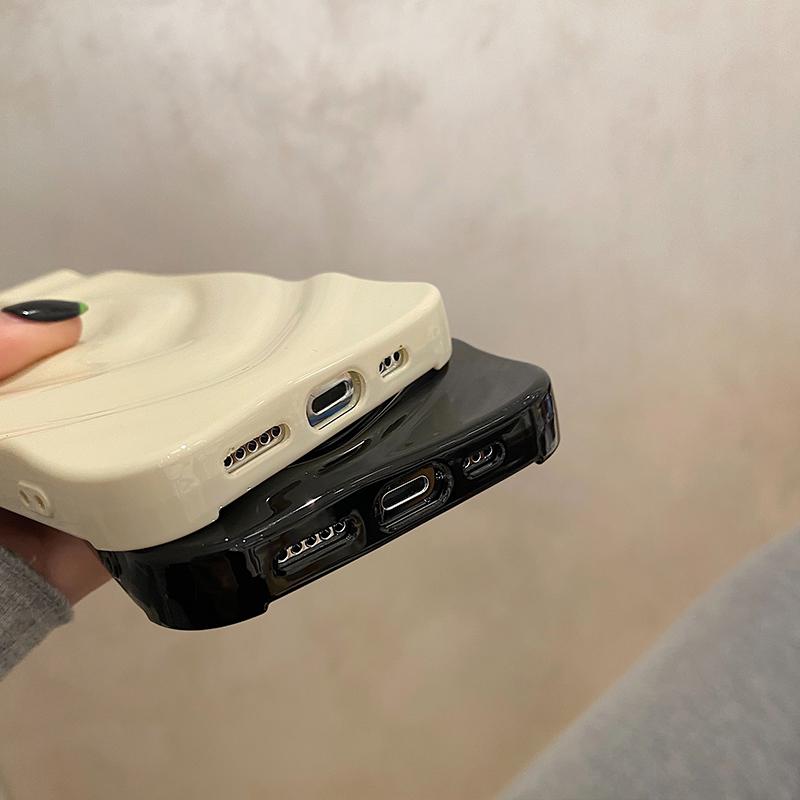 Etui na telefon 3D plisowane z uroczym sercem miłości Dla iPhone 15 14 13 11 12 Pro Max Metaliczna farba Składane Miękkie silikonowe Etui na telefon Nakładka Capa