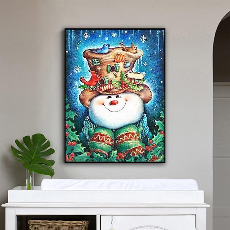 

DIY алмазная живопись Снеговик в шляпе набор для вышивки крестом мозаика искусство алмазная живопись полный круг/квадратный алмаз украшение дома Round 30x40cm