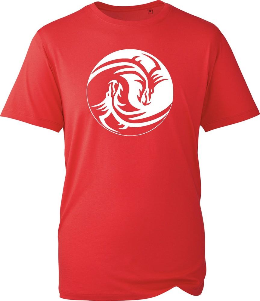 Yin Yang Dragon T Shirt Black Cotton Graphic Tee Martial Arts Casual Top New S