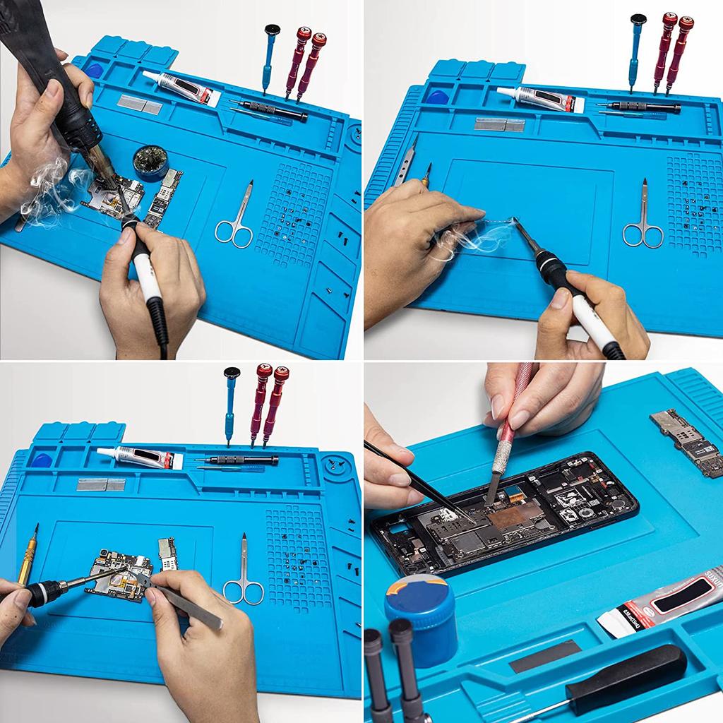 ESD Hitzebeständige 932℉ Lötmatte Arbeitswerkzeuge Computer Telefon Reparaturset Arbeits Reparaturunterlage Hitzebeständige Wartungsplattform