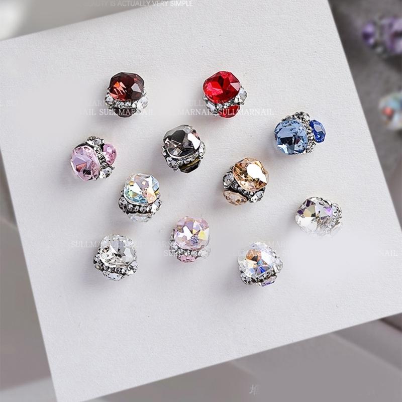 Pack of 5 Nails Art Charms 3D Nail Rhinestones Crystal Nail Gems Nails Art Decorations Nail Supplies for Acrylic Nails