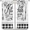 Farmhouse Rustic Kitchen Curtains, Vintage Fork Spoon Barn Rustic Plank Cafe Curtains Home Living Room Bedroom Blackout Curtains 2 Panels 42x45