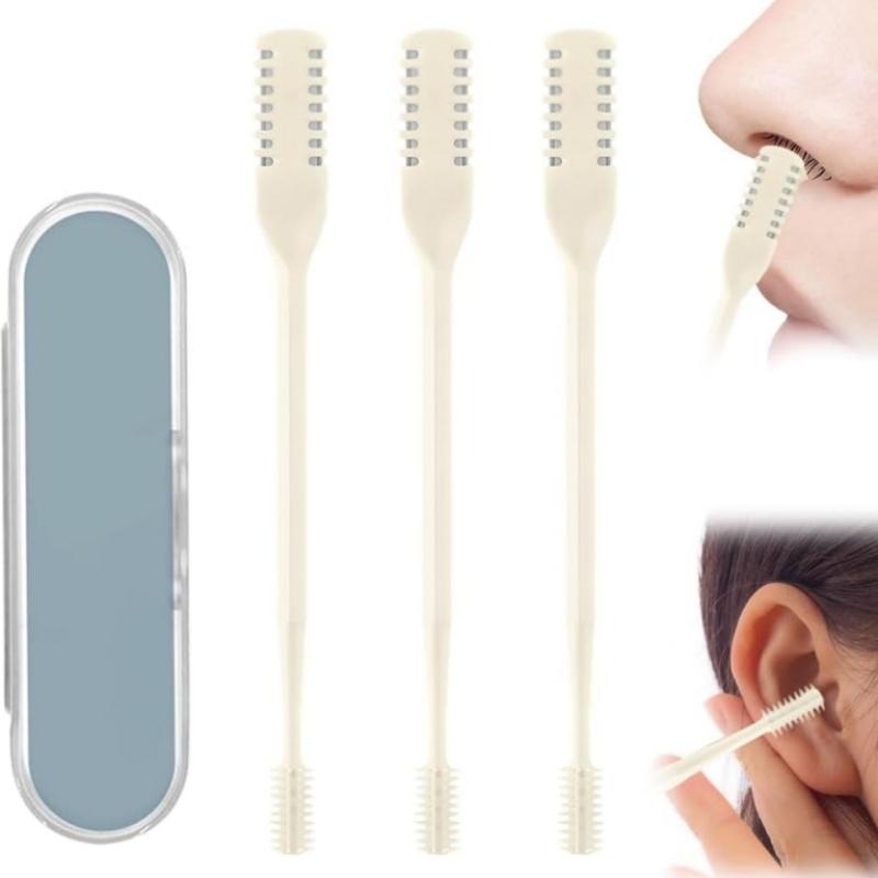 3/6x Upgraded Nasal Hair Cutter with Storage Box, 2-in-1 360° Rotating Nostril Hair Removal Tool, Nose Hair Trimmer Travel Essentials for Women Men