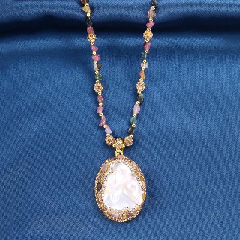 

Винтажное барокко Антикварное ожерелье из натуральной раковины Жемчужное ожерелье