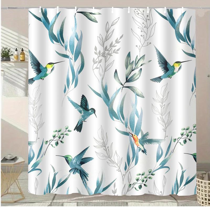 Cat Forest Washable Dirt-Resistant Shower Curtain Shower Head waterproof Polyester Bath Curtain For Home Decor Accessories