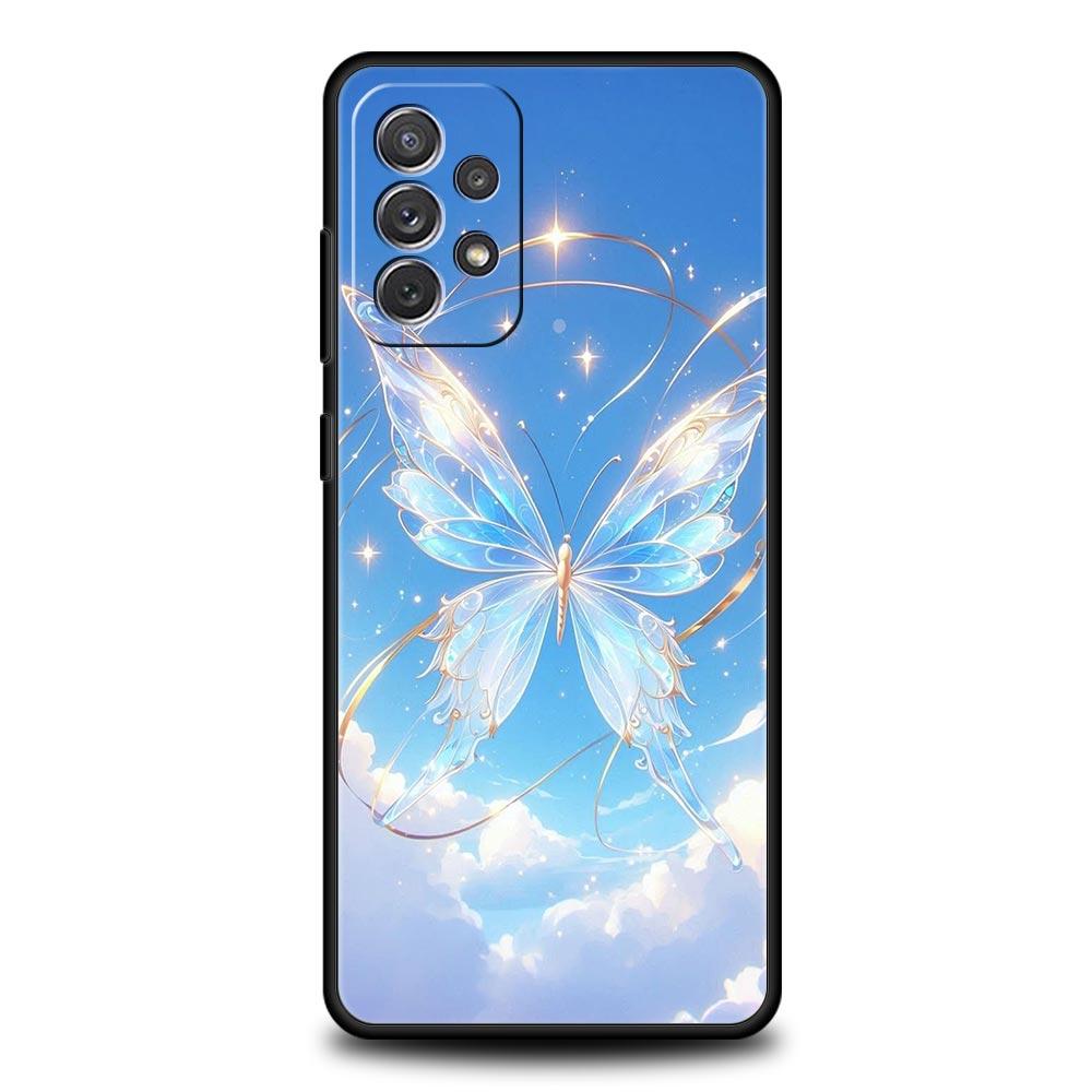 Fjärilsdesign Fodral för Samsung Galaxy A55 A35 A15 A14 A13 A25 A54 A51 A71 A72 A73 A32 A52 A41 5G Mjukt TPU-skal Fundas
