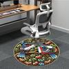 1pc Ornate Birds Carpet, Round Non Slip Durable Large Size Office Carpet, Suitable for Office