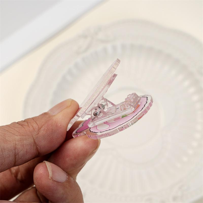 5Pcs Cute Cartoon Acrylic Double-Sided Pp Clip Original Multifunctional Clip Student Storage Clip Exam Paper Clip