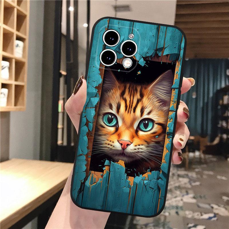 Pouzdro na telefon Cat Art pro iPhone Samsung Galaxy Redmi Xiaomi Oppo OnePlus Note SA 7 8 9 10 11 12 13 14 20 21 22 23 53 54 Pro Max Plus Ultra TPU Soft