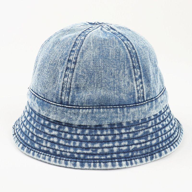 

Ретро джинсовая панама в японском стиле, художественная куполообразная, с маленькими полями, модная, вываренная, защита от солнца, шляпа от солнца для женщин Light blue M(56-58cm)