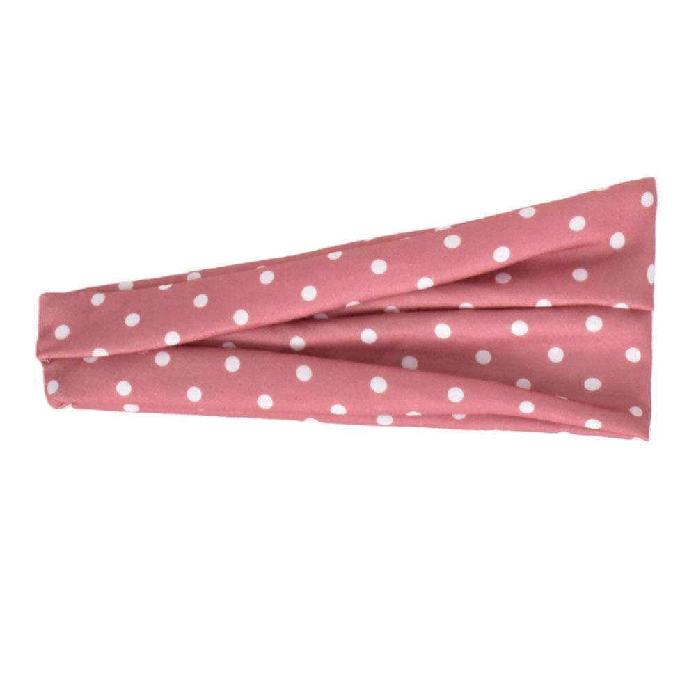 Black Polka Dot Wide Elastic Sports Headband for Women, European & American Style
