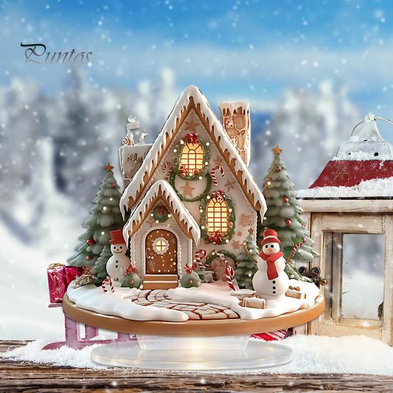 Christmas Decorations for Fireplace Acrylic Table Decor, Gingerbread House Tree Ornaments, Holiday Home Waterproof Desktop Living Room Bedroom Office
