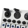 6 Gang On Off Rocker Switch Panel Waterproof Toggle Switch Panel with 2 Blue LED for Car RV UTV