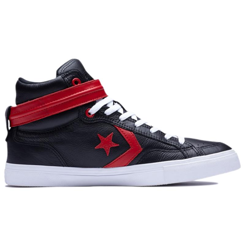 Converse Pro Blaze Plus Rutschfeste und Abriebfeste Mid-Top Skateschuhe Unisex Schwarz und Rot