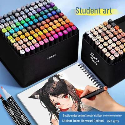 Doppelspitzen-Alkohol-Ölbasis-Marker-Set für Kinder - Bunte Aquarell-Zeichenstifte