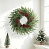 Christmas Wreath Decorative Hanging Garland With Pine Cones Red Berries Wall Door Home Holiday Decoration