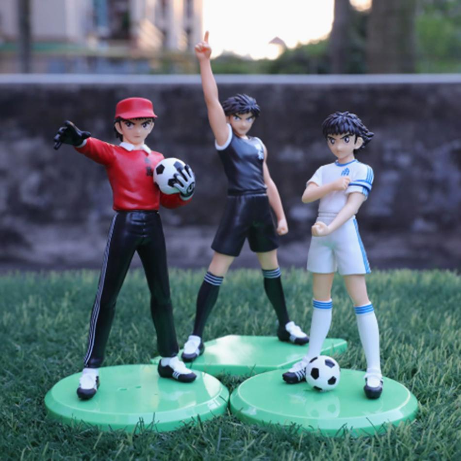 PVC 18cm Captain Tsubasa Anime Figure Ozora Tsubasa Action Figures Hyuuga Kojirou/Wakabayashi Genzou Figurine Collection Model