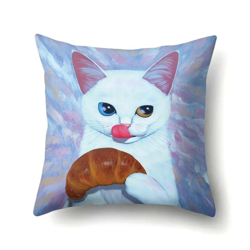 Taie D'oreiller De Canapé Chat Mignon, Coussin Imprimé Animal Pour Animaux De Compagnie, Taie D'oreiller Décorative Pour La Maison