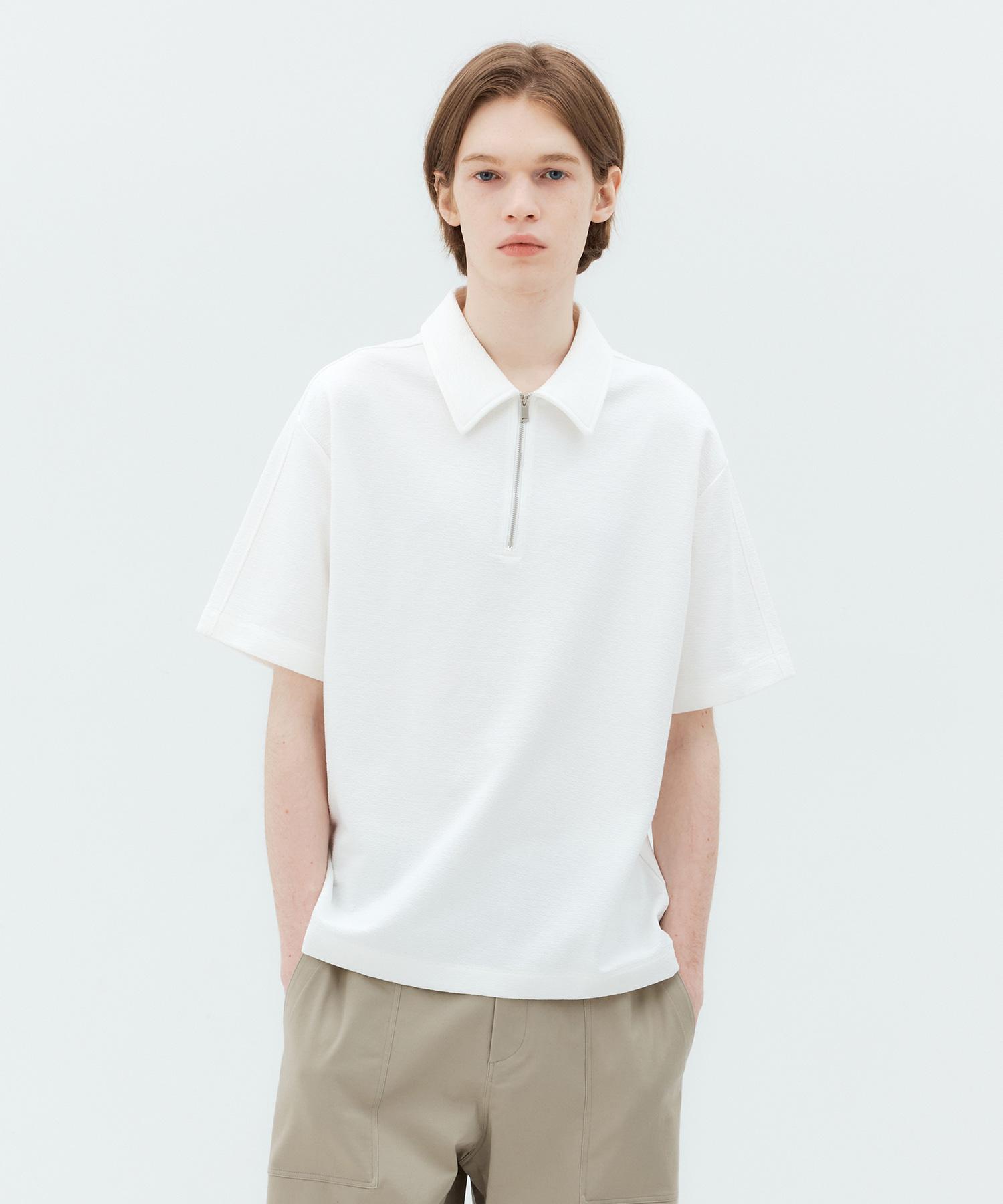 Jacquard Half-Zip Collared T-Shirt Myts3106 Ow/095