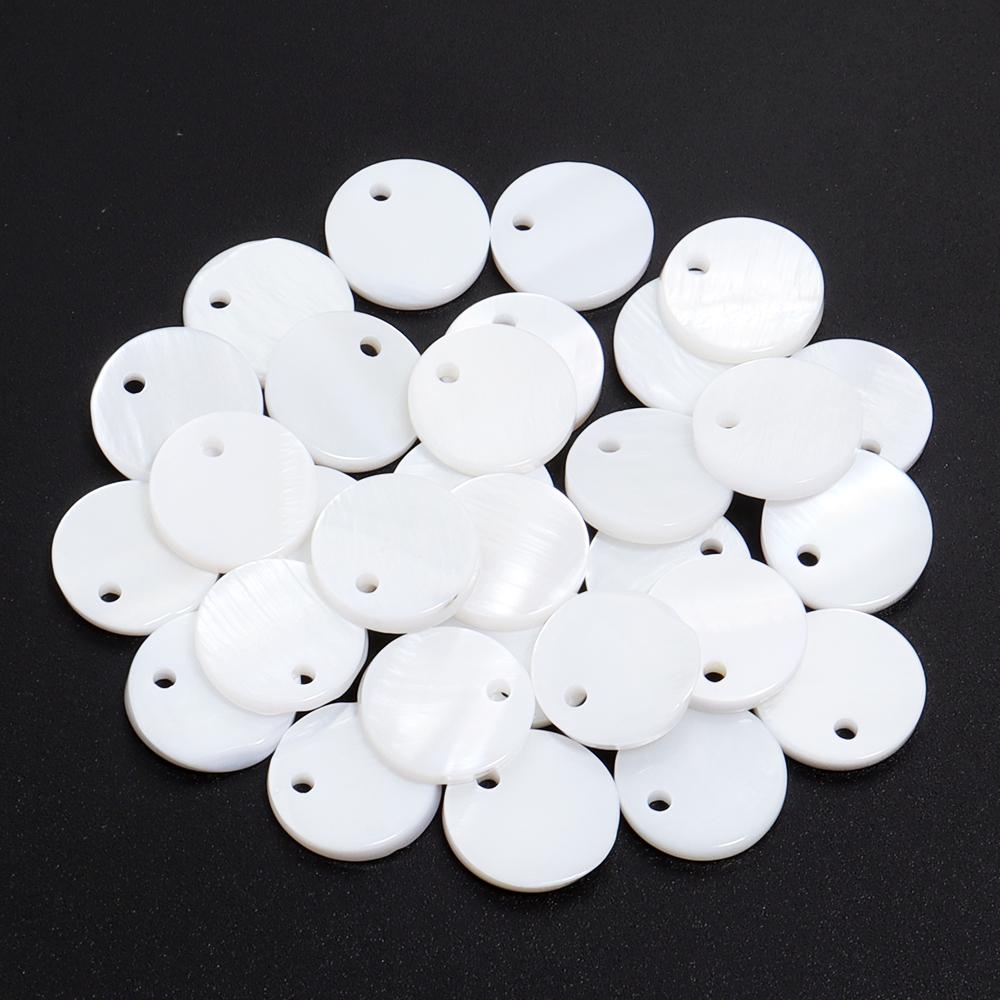 5-30pcs/lot 8-30mm Natural Shell Disc Pendant White Flat Round Charms For Jewelry Making DIY Handmade Necklace Earring Accessory
