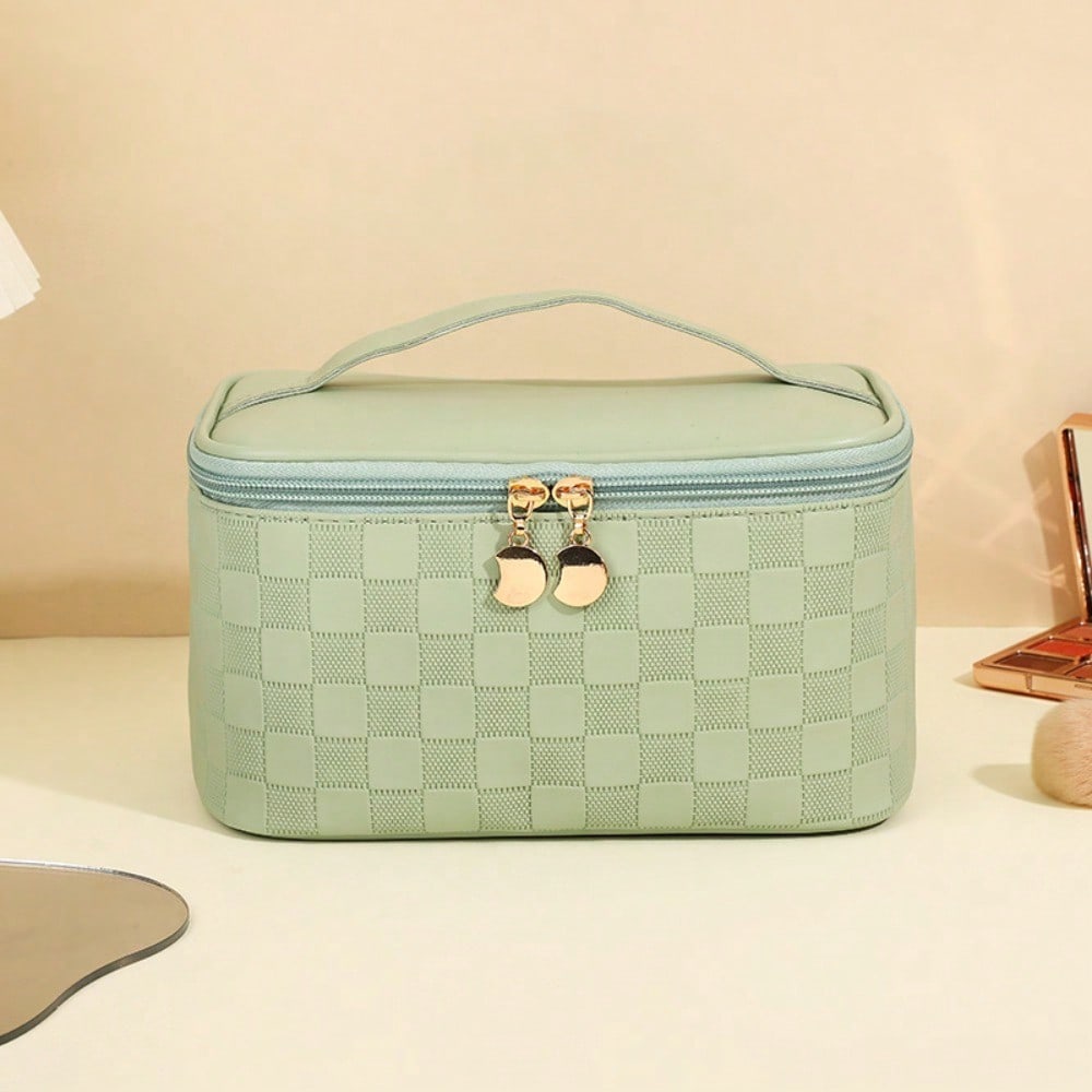 Cosmetic bag women's large-capacity high-end checkerboard storage bag waterproof portable travel portable cosmetic case