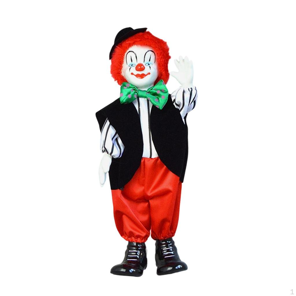 Bambola Clown Statuetta Figura Scultura Novità da Collezione Statua Decorativa Ornamento da Tavolo per