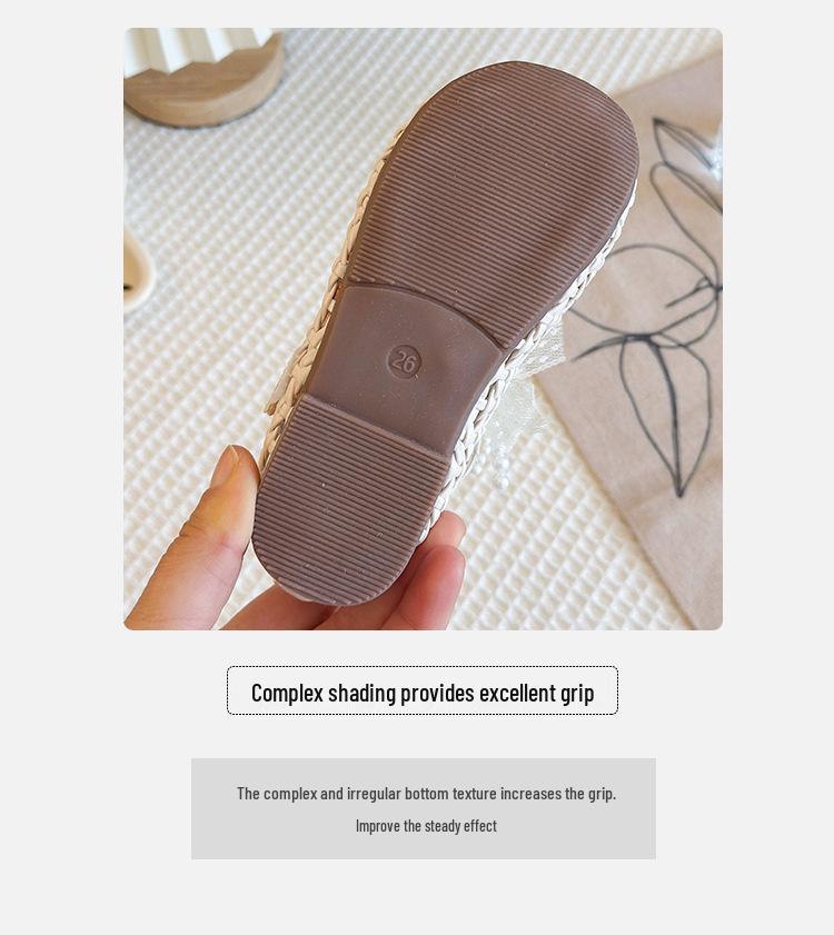 Spring 2026 Baby Girl Bow Princess Walker Shoes - Hollow Weave Leather