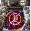 Tappeto in Flanella Stampato AC Milan Antiscivolo Morbido Poliestere Tappeto per Pavimento Tappetino Decorativo da Interno per Camera da Letto Soggiorno Divano Sala Giochi Decorazione Casa
